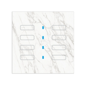8 boutons, carrés, effet marbre blanc